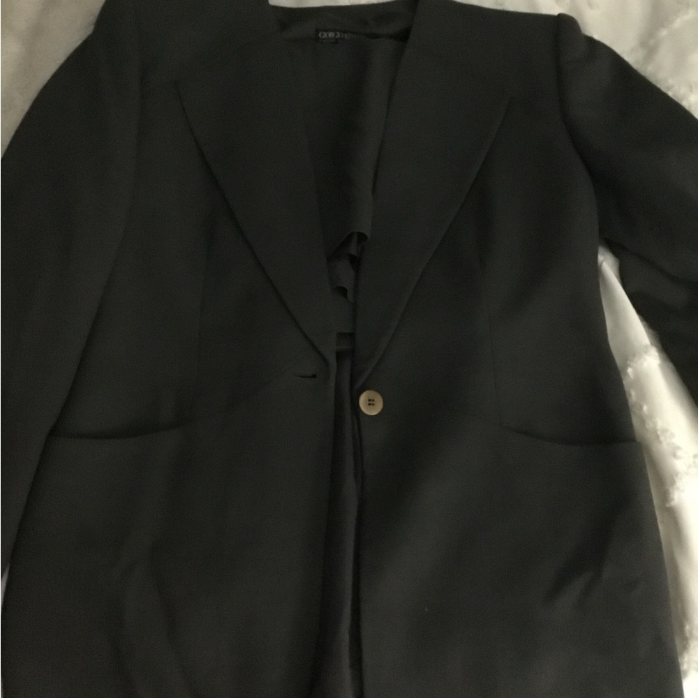 Giorgio Armani Grey Pants Suit – Understated Power, Precision`Woman size 46